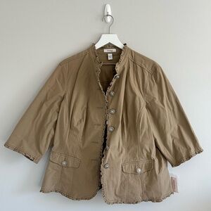 Dress Barn Tan Utility Jacket Plus Size 2X NWT
